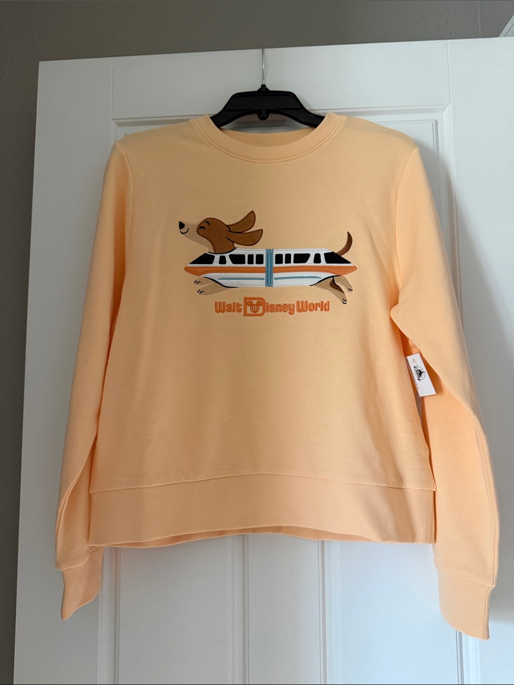 Disney Peach Crewneck Monorail dog Graphic